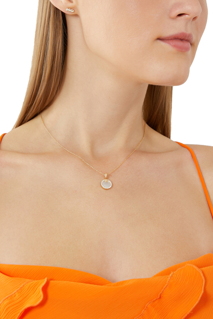 Petite Elements Pendant Necklace, 18k Yellow Gold With Mother-Of-Pearl & Diamonds